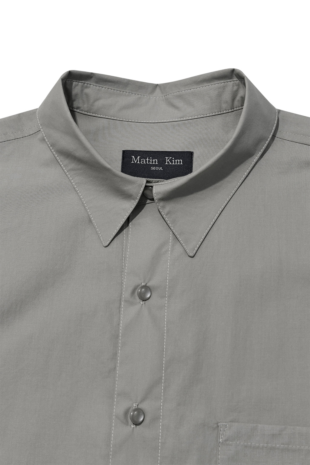 Matin Kim - Stitch Point Layered Shirt (Khaki Grey) product image 3 | TRAB K-Fashion Australia