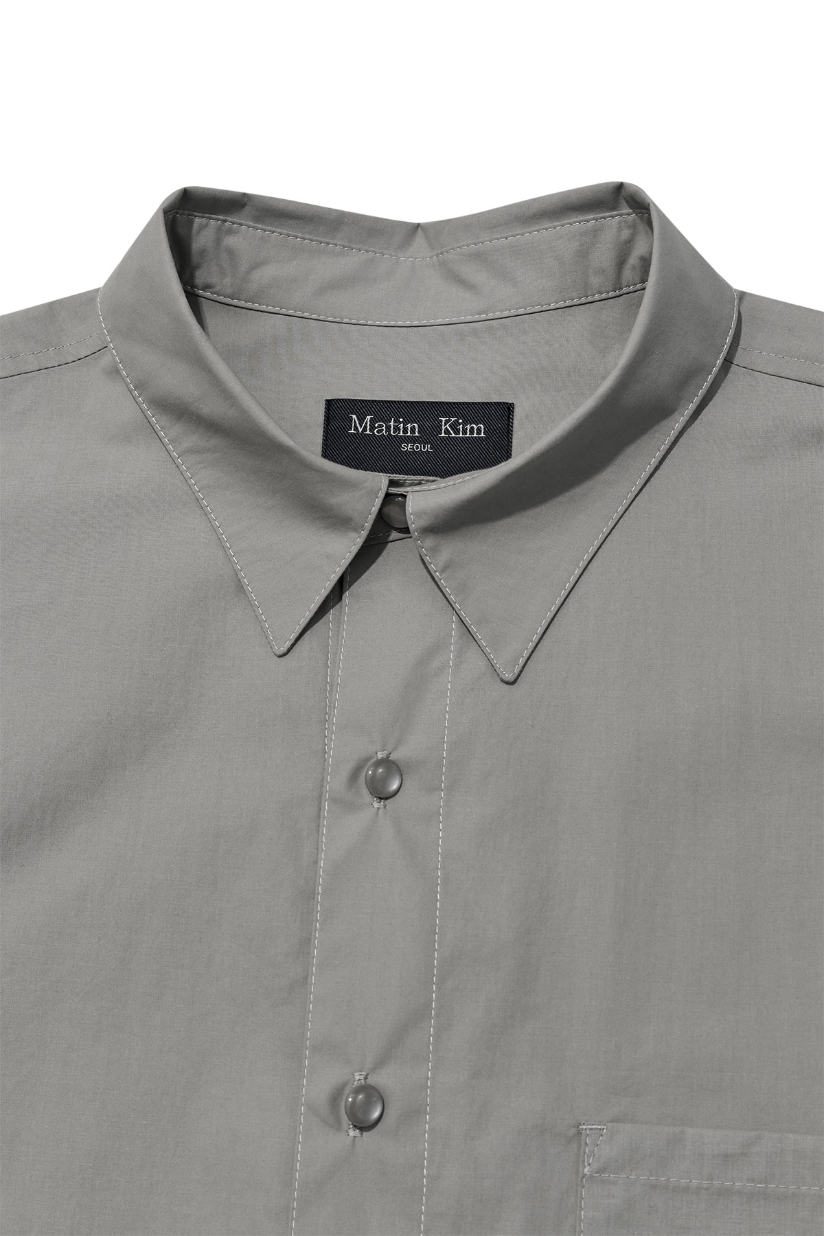 Matin Kim - Stitch Point Layered Shirt (Khaki Grey) product image 3 | TRAB K-Fashion Australia