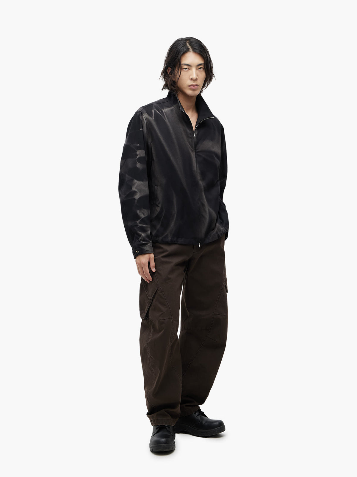 Jiyong Kim - Sun-Bleached Zip-Up Jacket (Black) product image 1 | TRAB K-Fashion Australia