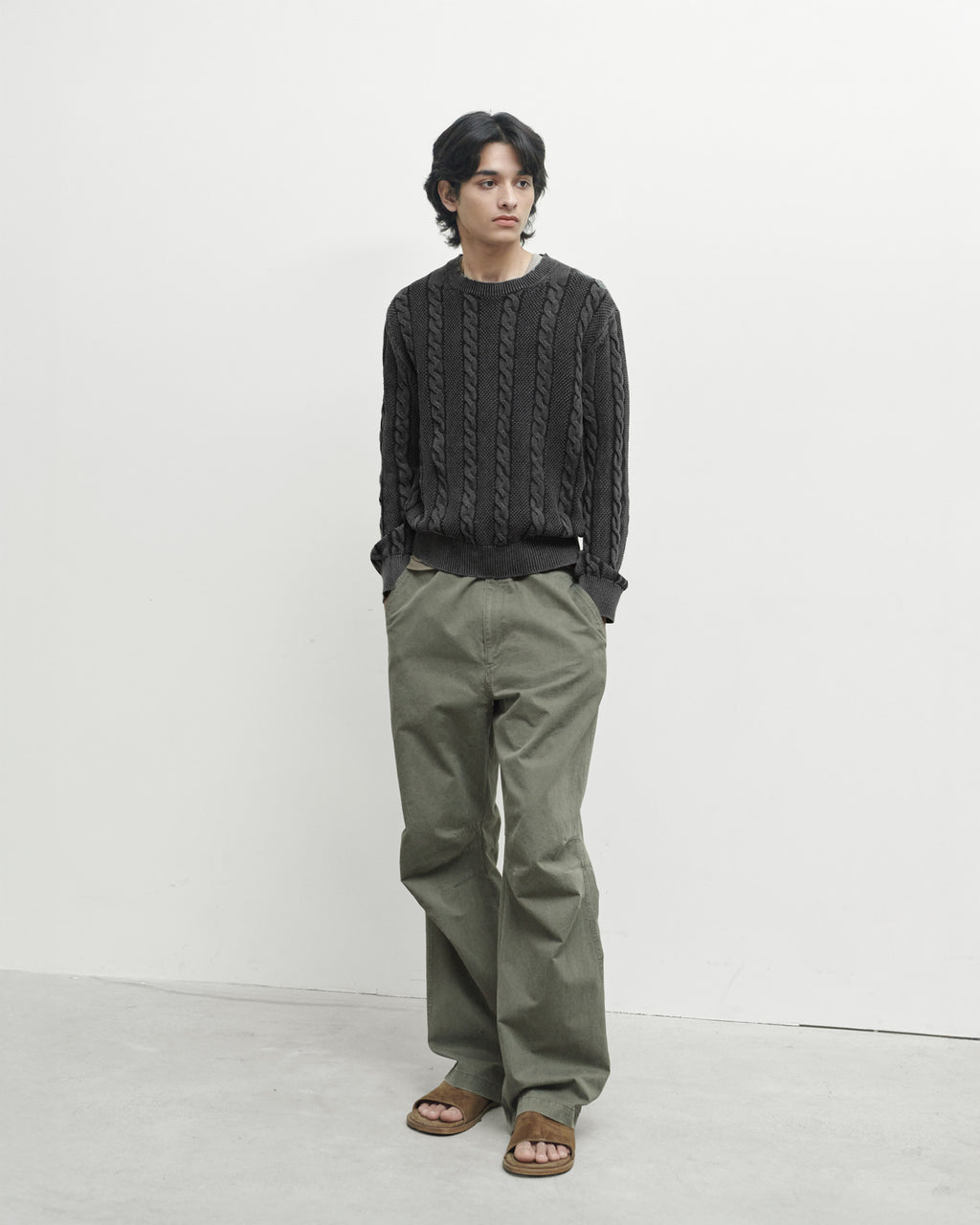 Brownyard - Washed Cable Knit (Black) product image 1 | TRAB K-Fashion Australia