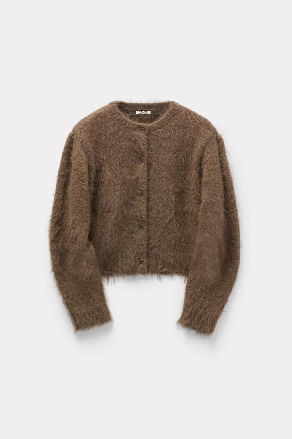 Coor - Fuzzy Cropped Cardigan (Brown) product image 1 | TRAB K-Fashion Australia