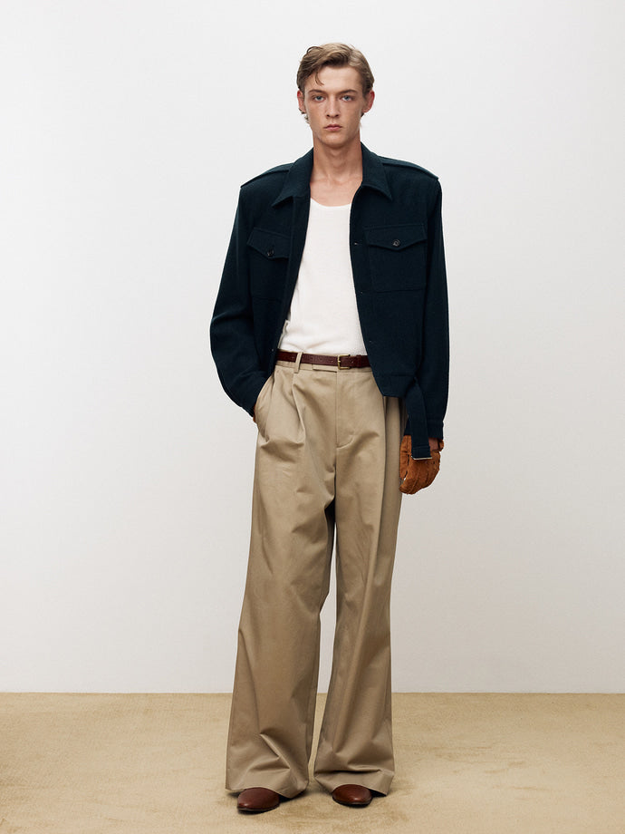 Tonywack - Wool Bouclé Officer Jacket (Navy Teal) product image 2 | TRAB K-Fashion Australia