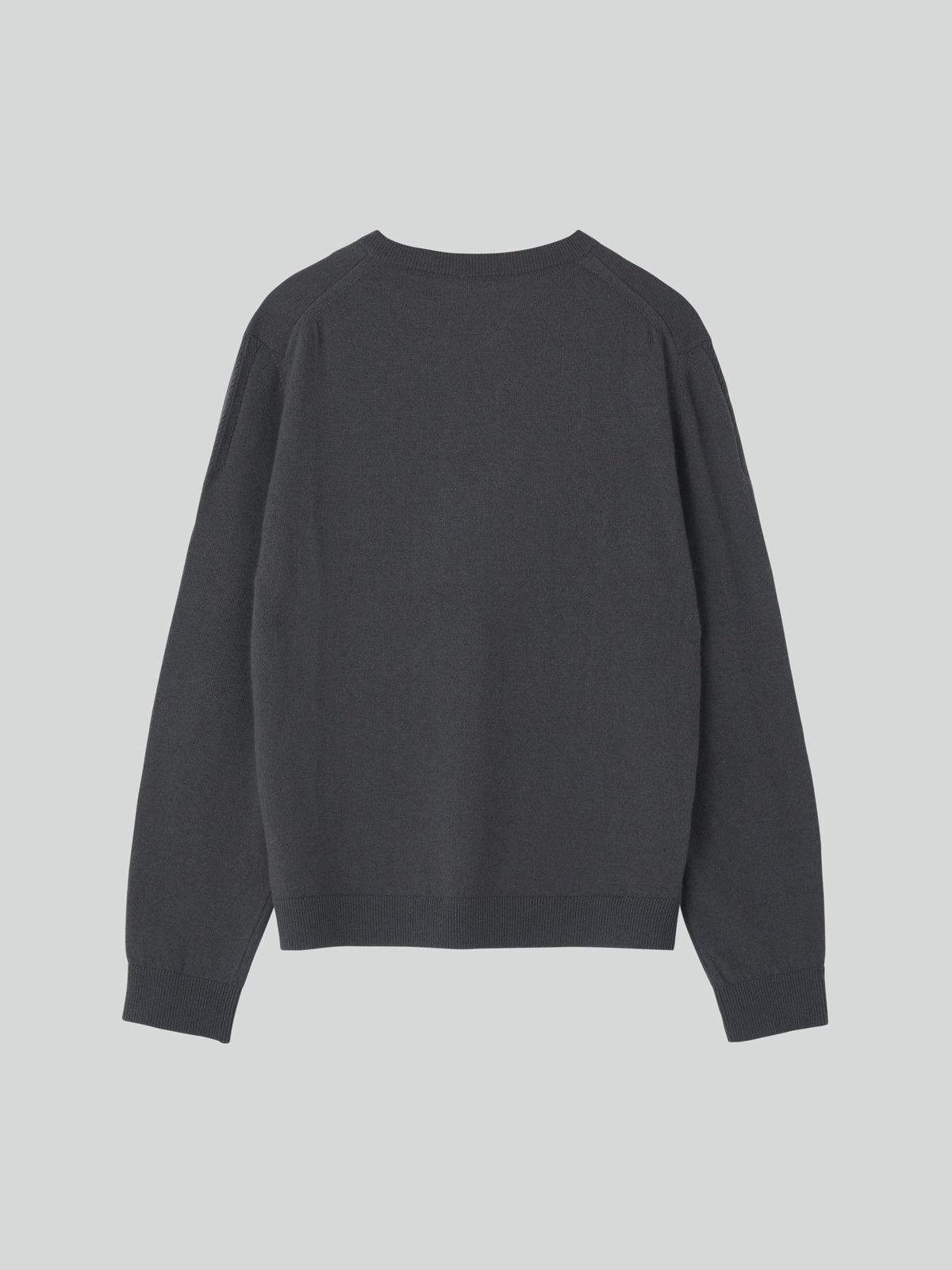 Recto - Contrast Layered V-Neck Knit Top (Taupe Grey) product image 10 | TRAB K-Fashion Australia
