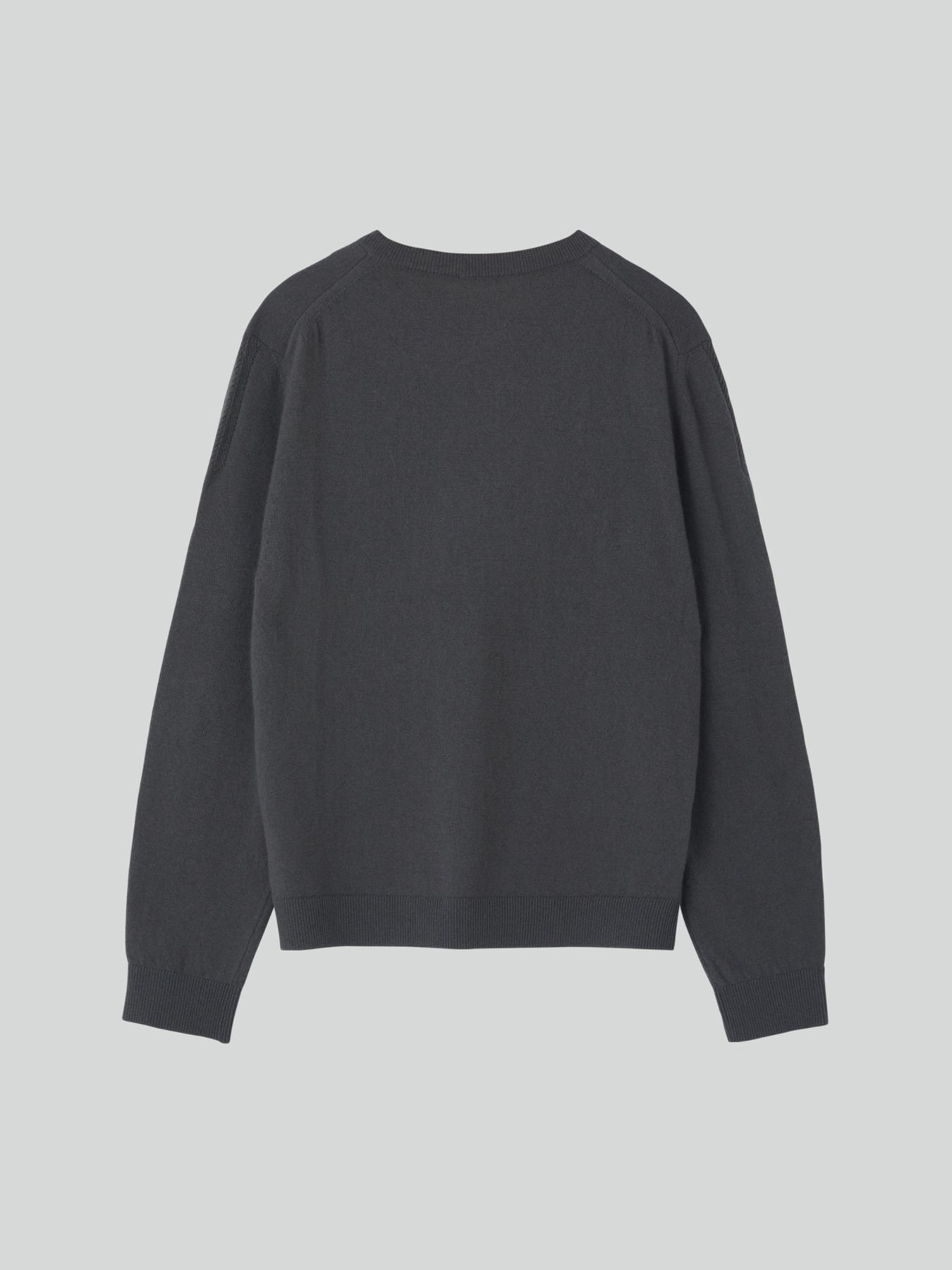 Recto - Contrast Layered V-Neck Knit Top (Taupe Grey) product image 10 | TRAB K-Fashion Australia