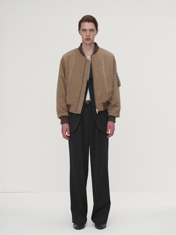 Tonywack - Wool Twill Pleated Wide Trousers (Black) product image 1 | TRAB K-Fashion Australia