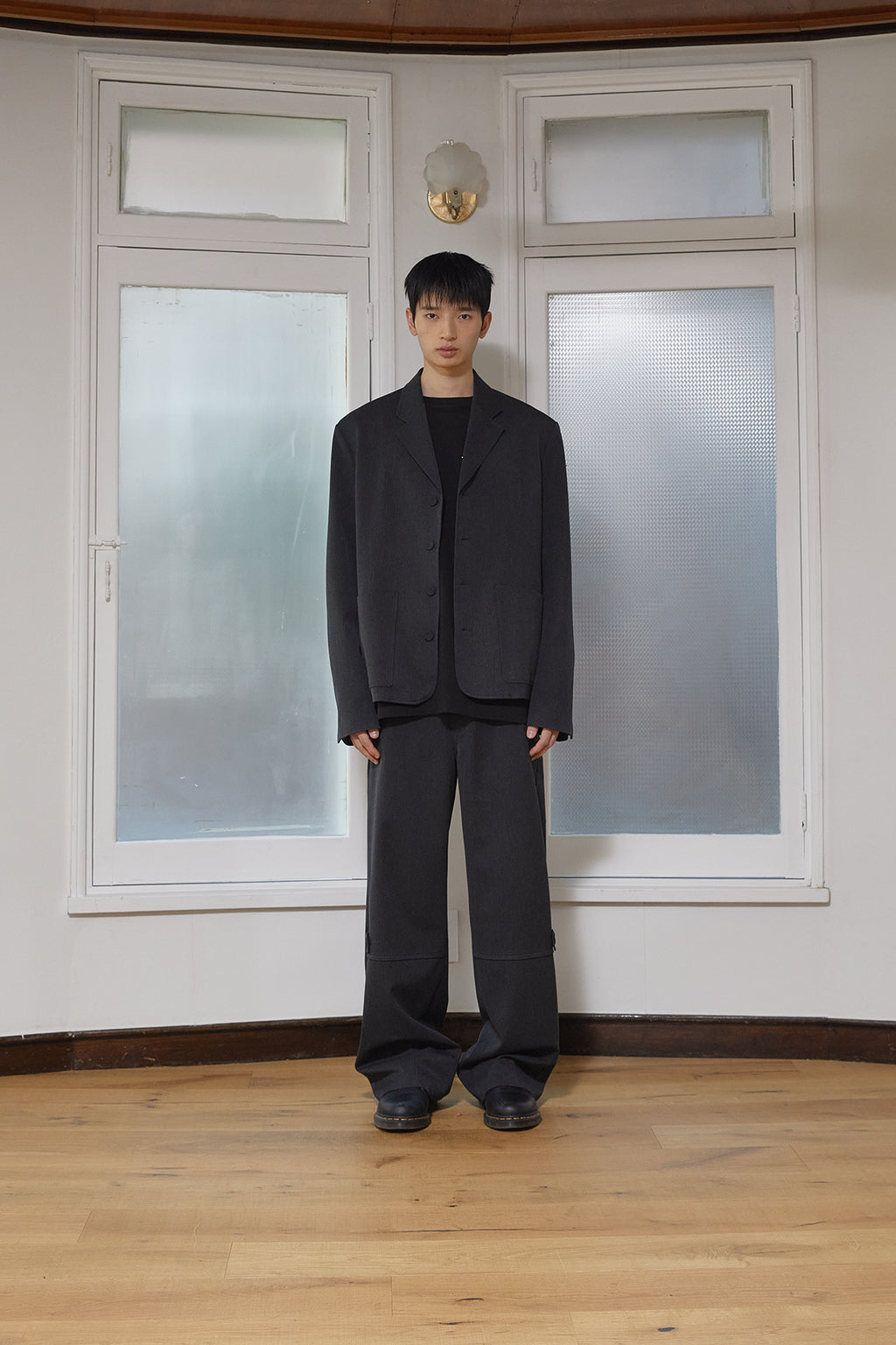 Matin Kim - Stitch Point Button Trouser (Charcoal) product image 11 | TRAB K-Fashion Australia