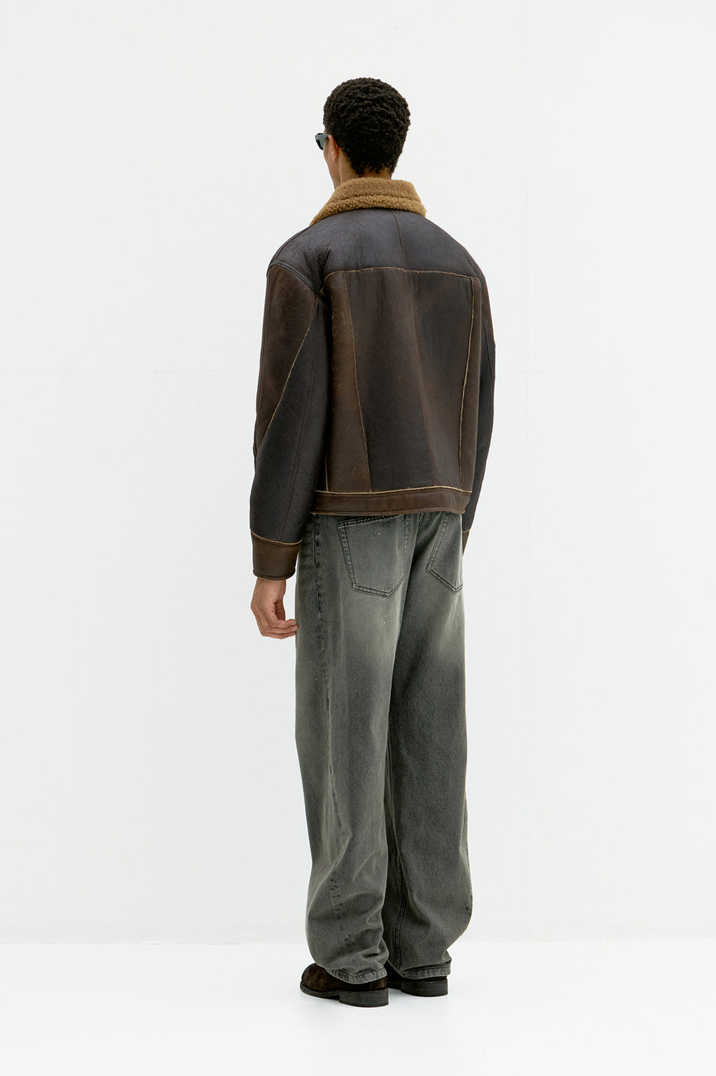 Coor - Multi Color Patchwork Shearling Jacket (Multi Brown) product image 4 | TRAB K-Fashion Australia