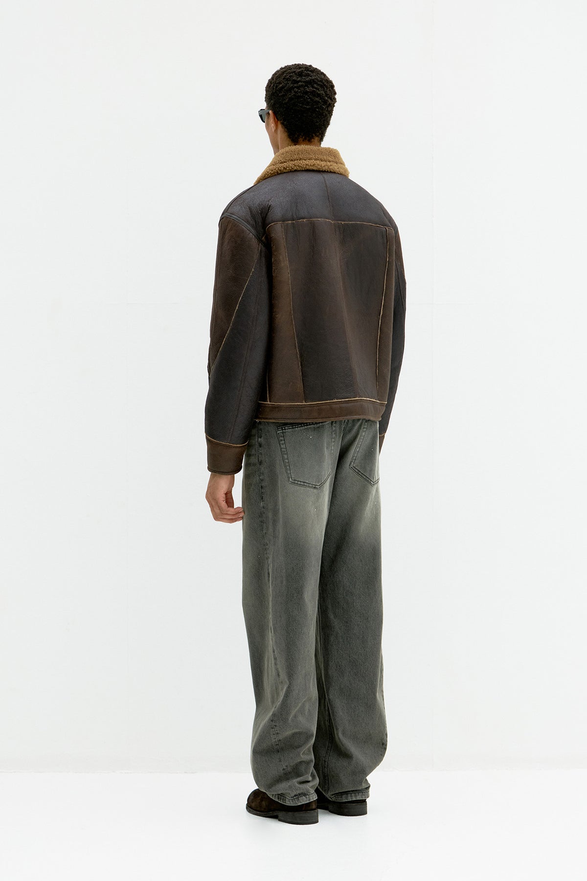 Coor - Multi Color Patchwork Shearling Jacket (Multi Brown) product image 4 | TRAB K-Fashion Australia
