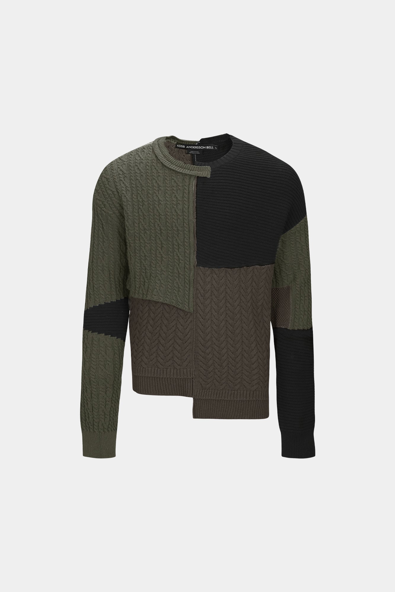 Andersson Bell - Patchwork Asymmetric Crewneck Sweater (Multi) product image 6 | TRAB K-Fashion Australia