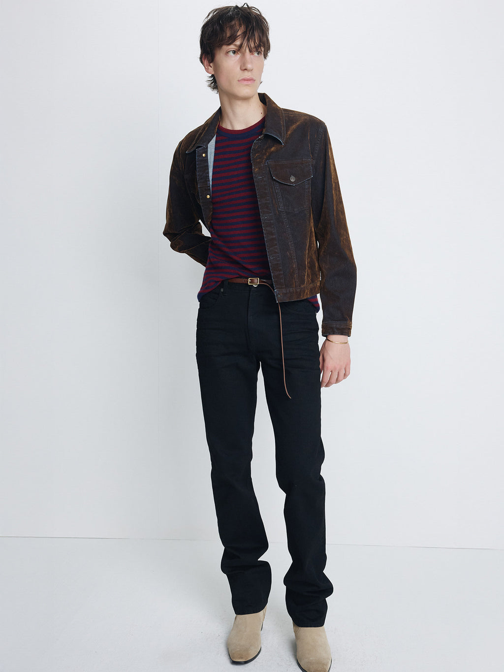 Tonywack - Merino Wool Essential Stripe Knit (Navy/Maroon) product image 7 | TRAB K-Fashion Australia