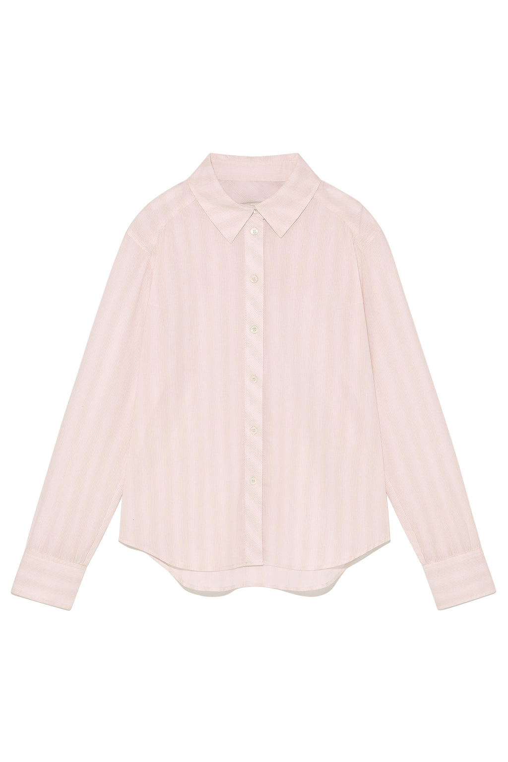Matin Kim - Cuffs Button Point Stripe Shirt (Light Pink) product image 1 | TRAB K-Fashion Australia