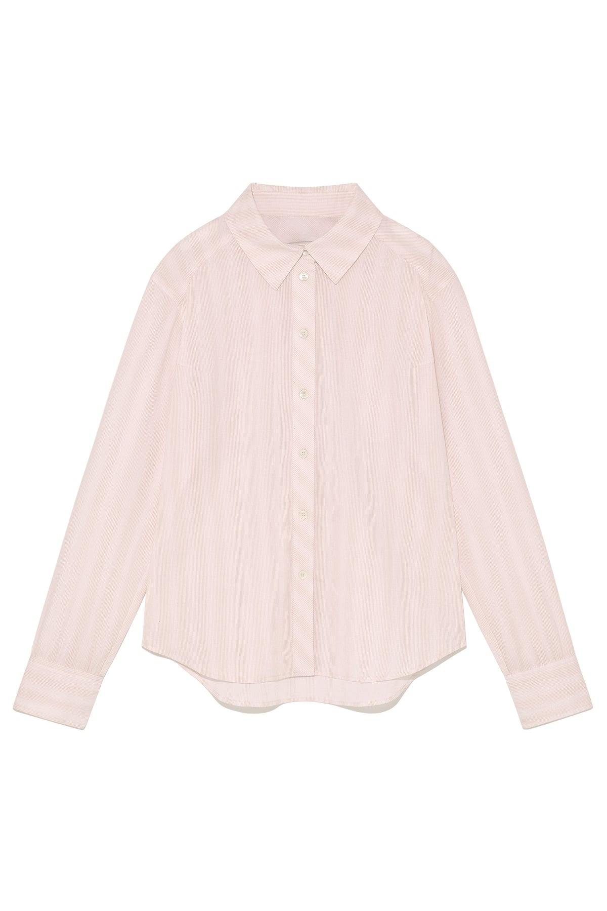 Matin Kim - Cuffs Button Point Stripe Shirt (Light Pink) product image 1 | TRAB K-Fashion Australia