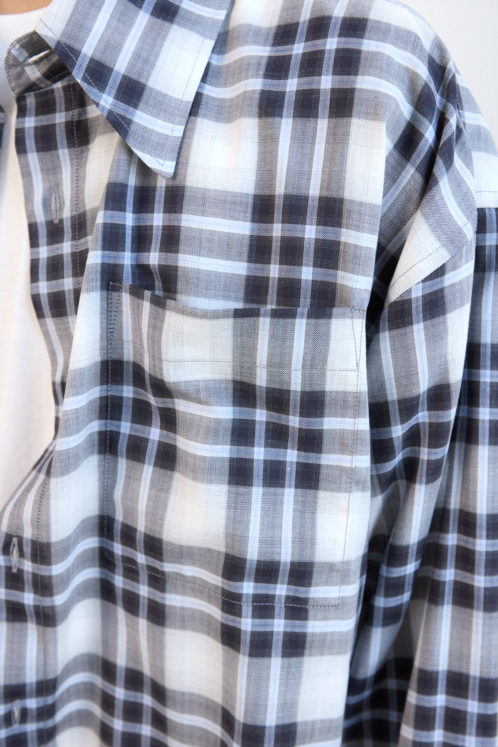 Hatchingroom - Archive Shirt V2 Herringbone Oreo Check (Blue) product image 13 | TRAB K-Fashion Australia