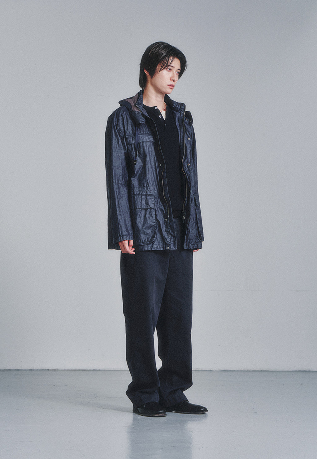 Art if acts - Linen Rain Parka (Navy) product image 3 | TRAB K-Fashion Australia