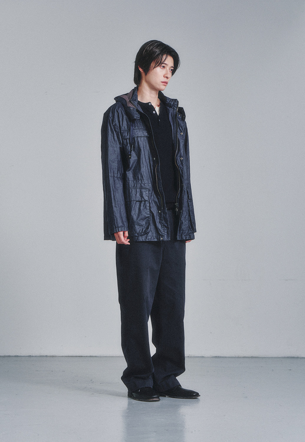Art if acts - Linen Rain Parka (Navy) product image 3 | TRAB K-Fashion Australia