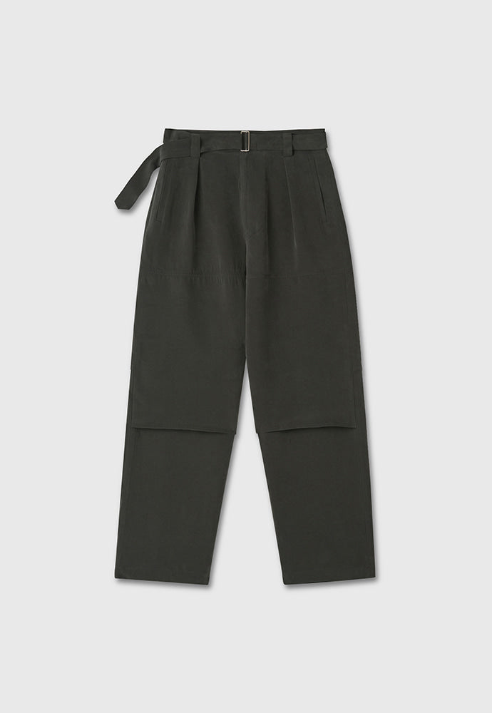 Tonywack - Drape Cupro Belted Pants (Ripe Olive) product image 6 | TRAB K-Fashion Australia