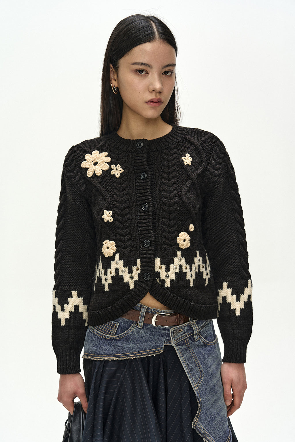 Andersson Bell - Reworked Denim Wrap Flare Skirt (Blue) product image 3 | TRAB K-Fashion Australia