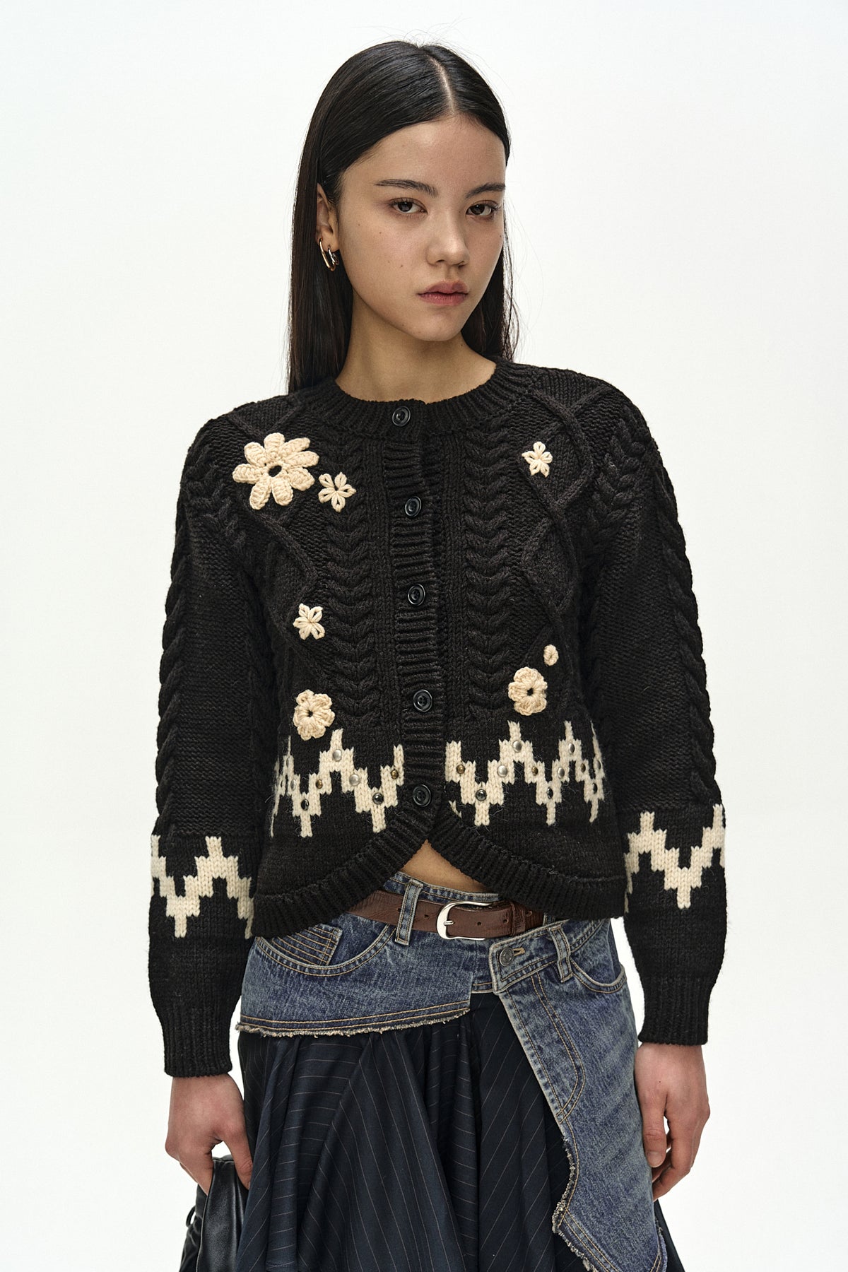 Andersson Bell - Reworked Denim Wrap Flare Skirt (Blue) product image 3 | TRAB K-Fashion Australia