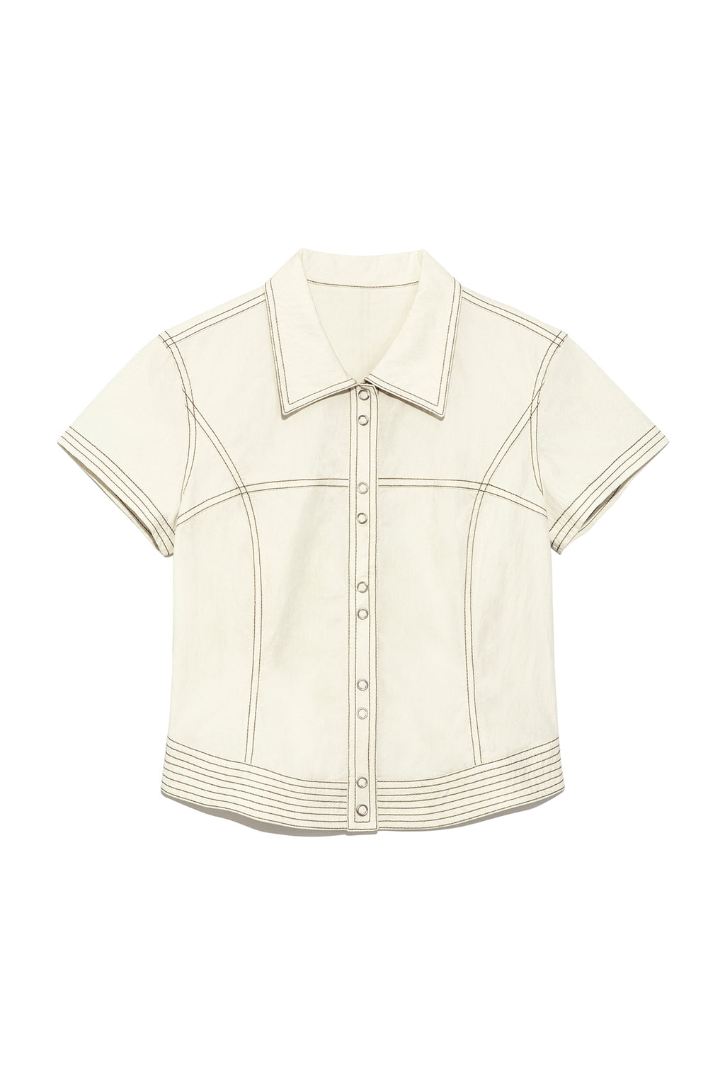 Matin Kim - Stitch Point Slim Shirket (Light Beige) product image 1 | TRAB K-Fashion Australia