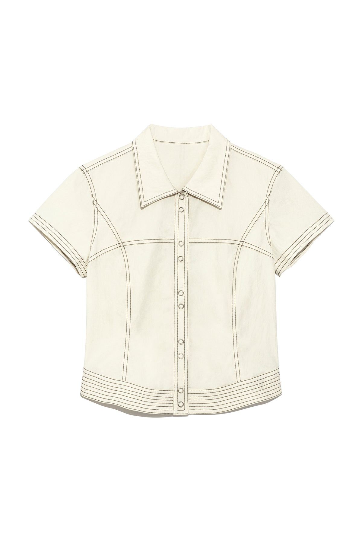 Matin Kim - Stitch Point Slim Shirket (Light Beige) product image 1 | TRAB K-Fashion Australia