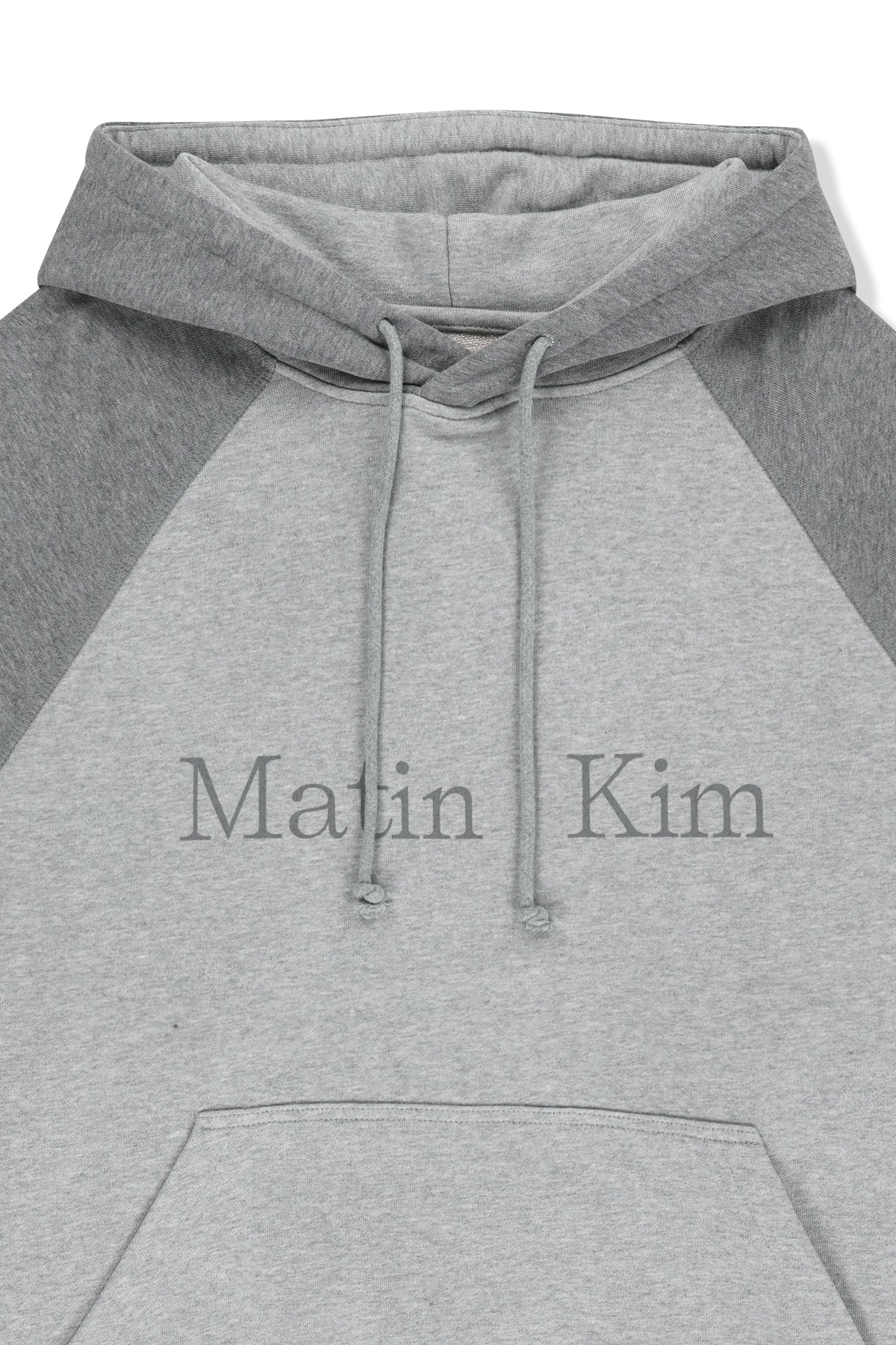 Matin Kim - Color Block Logo Hoody Top (Grey) product image 3 | TRAB K-Fashion Australia