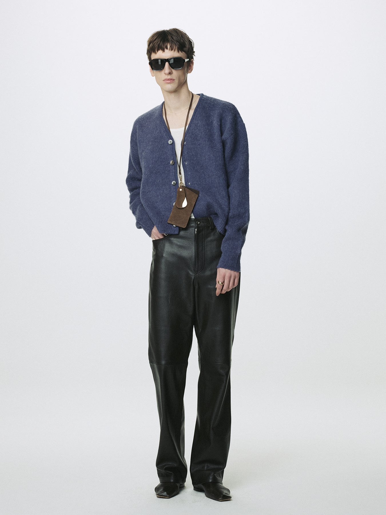 Tonywack - Brushed Alpaca-Blend Cardigan (Purple Blue) product image 3 | TRAB K-Fashion Australia