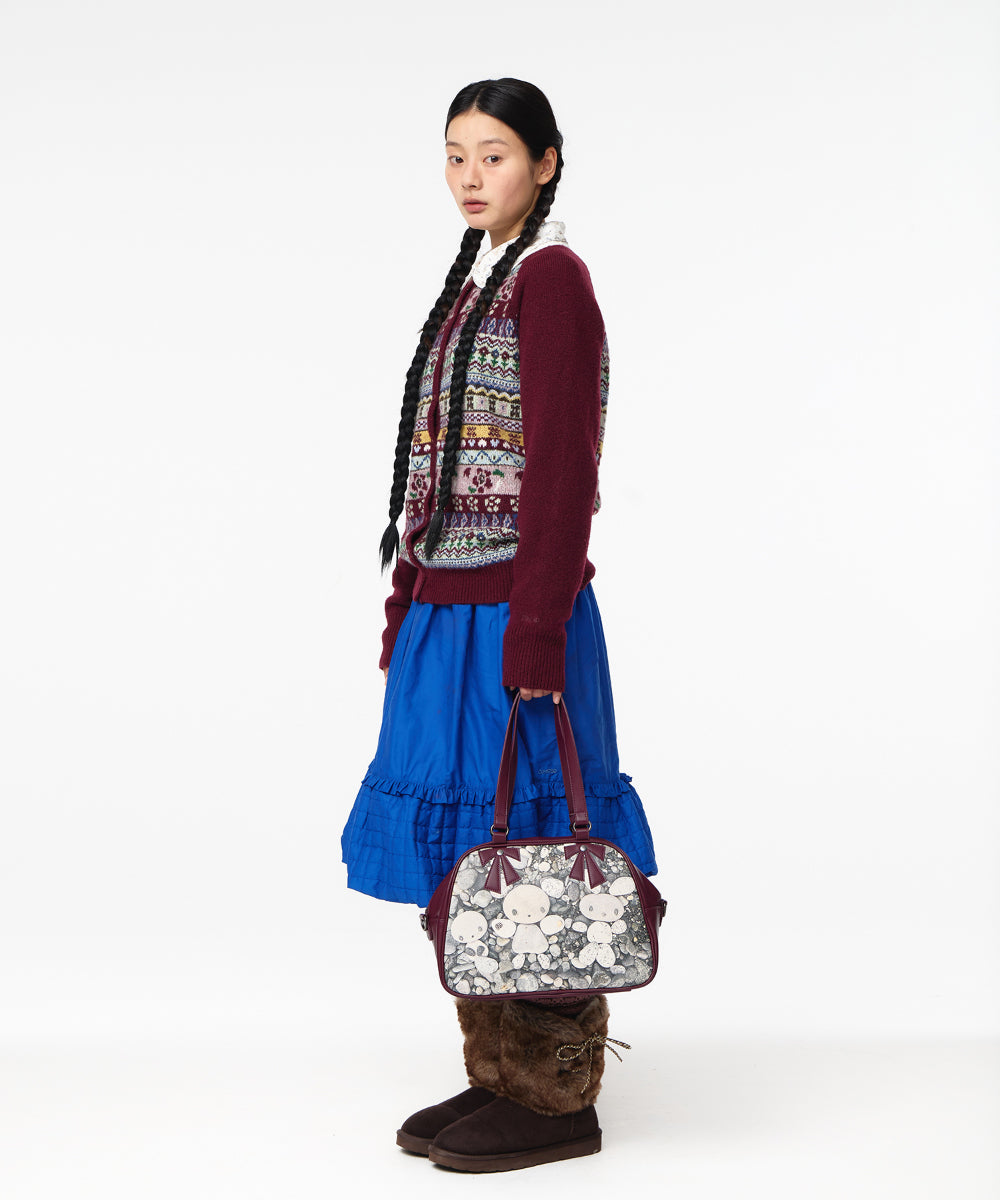 Coyseio - Cottage Knit Cardigan (Wine) product image 8 | TRAB K-Fashion Australia