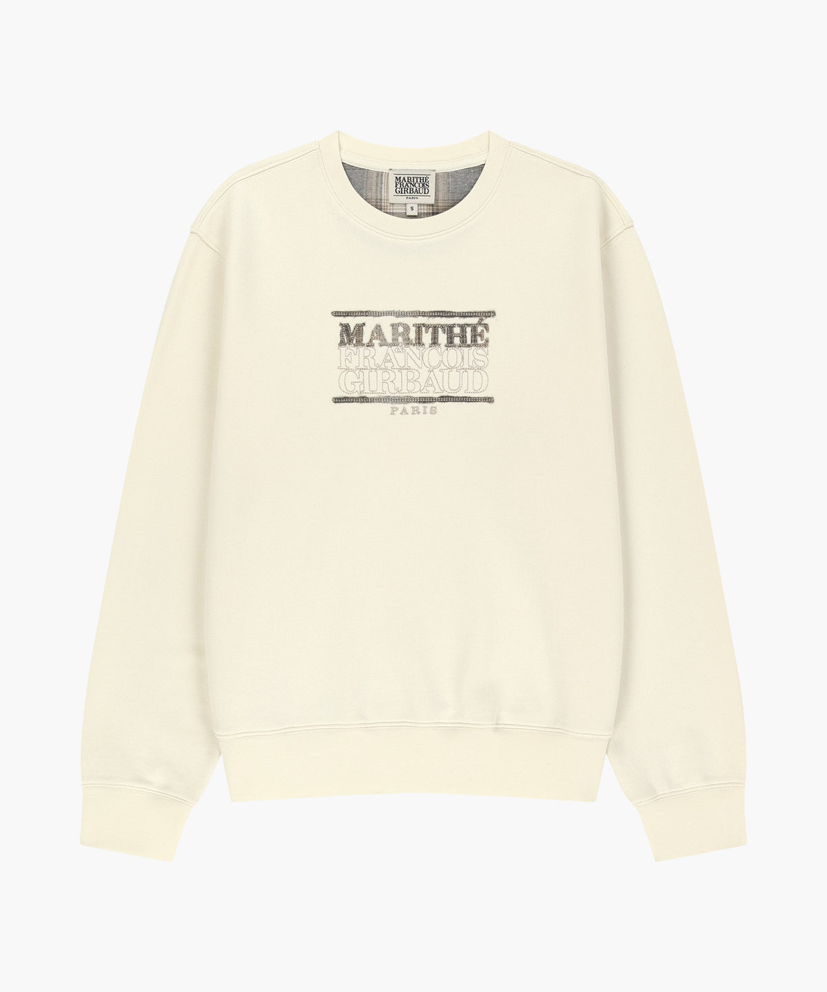 Marithe & Francois Girbaud - Classic Logo Check Applique Sweatshirt (Ivory) product image 5 | TRAB K-Fashion Australia