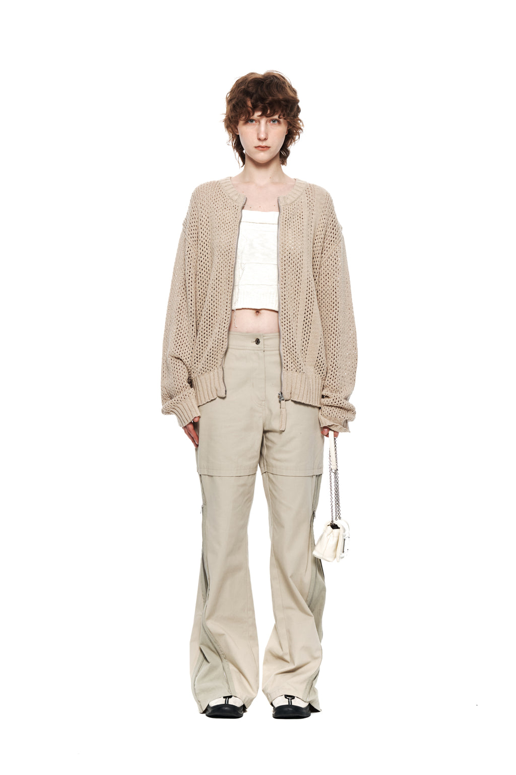 Matin Kim - Zipper Point Boots Cut Pants (Beige) product image 10 | TRAB K-Fashion Australia