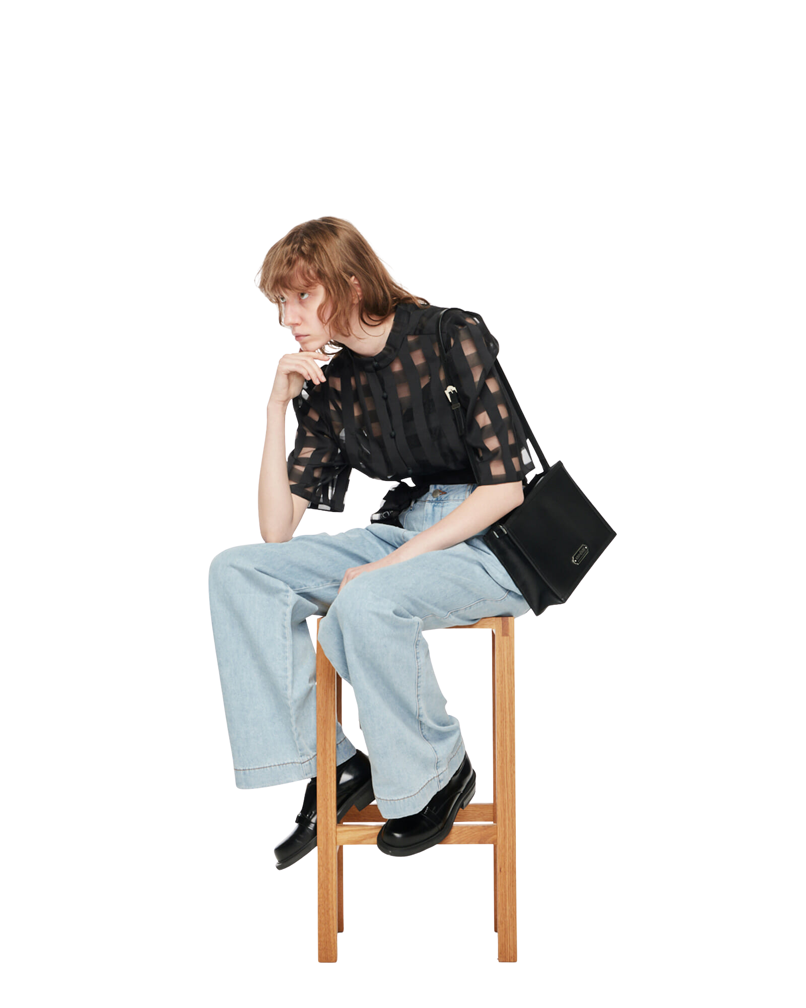 Kimhe Kim - Summer Pleated Wide Jeans (Sky Blue) product image 5 | TRAB K-Fashion Australia