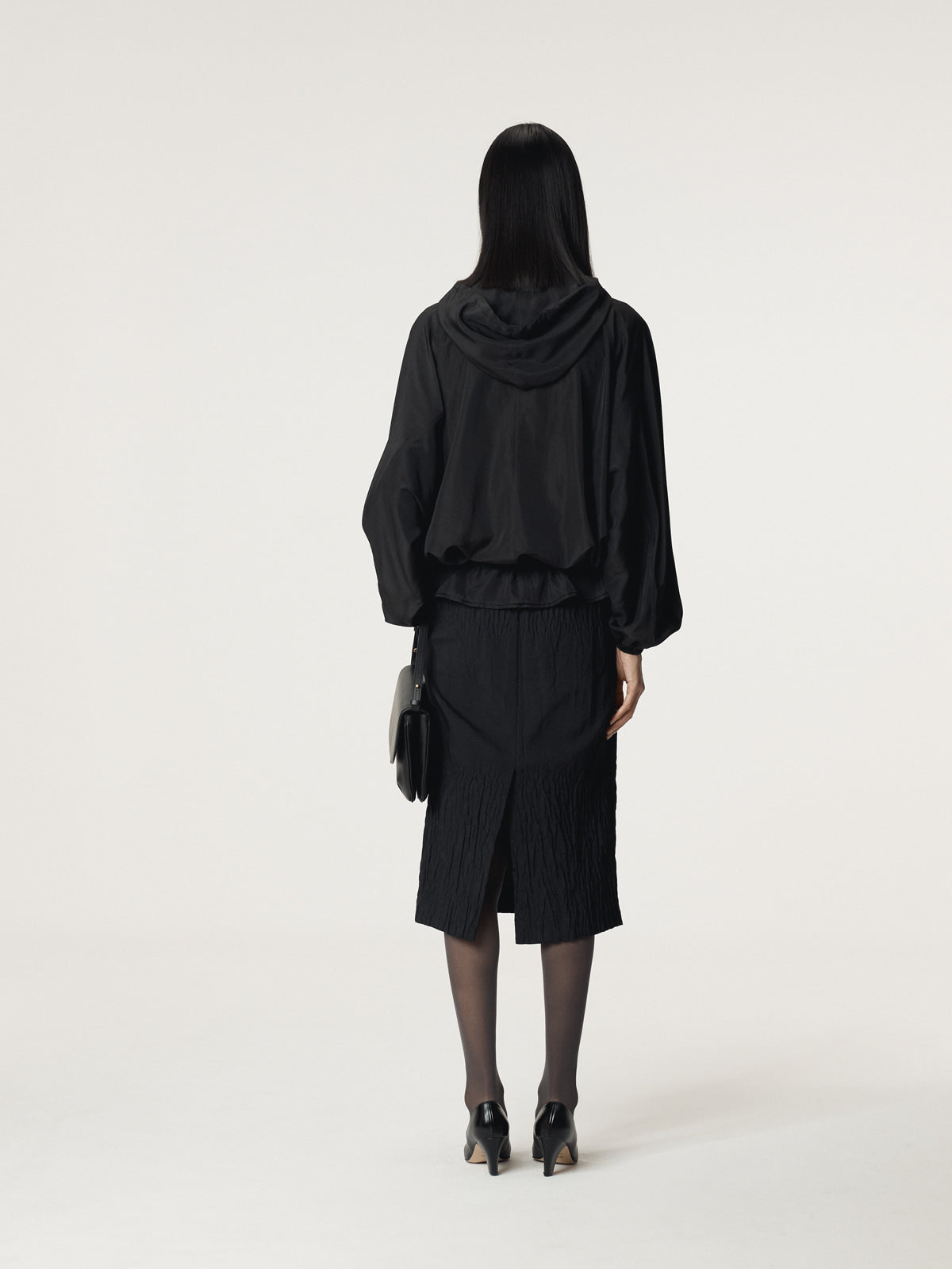 Recto - Silk Blend Technical Hoodie Jumper (Black) product image 4 | TRAB K-Fashion Australia