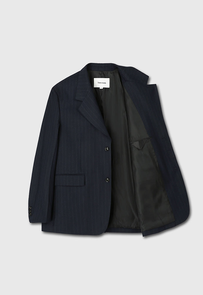 Tonywack - Virgin Wool Oversized Blazer (D.Navy Pinstripe) product image 8 | TRAB K-Fashion Australia
