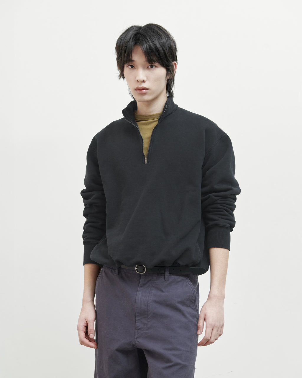Brownyard - Sweat Half Zip Up (Black) product image 1 | TRAB K-Fashion Australia