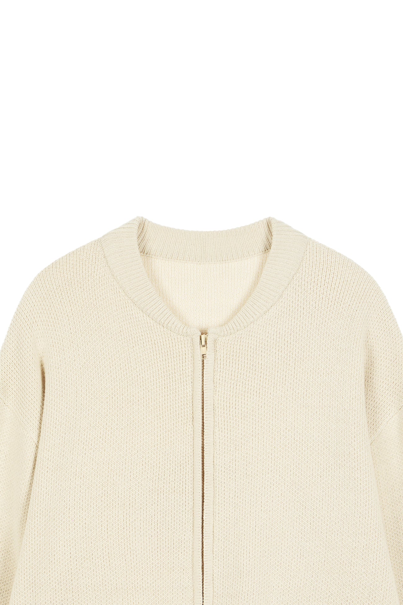 Deinet - D Jacquard Long Knit Zip-Up (Beige) product image 18 | TRAB K-Fashion Australia