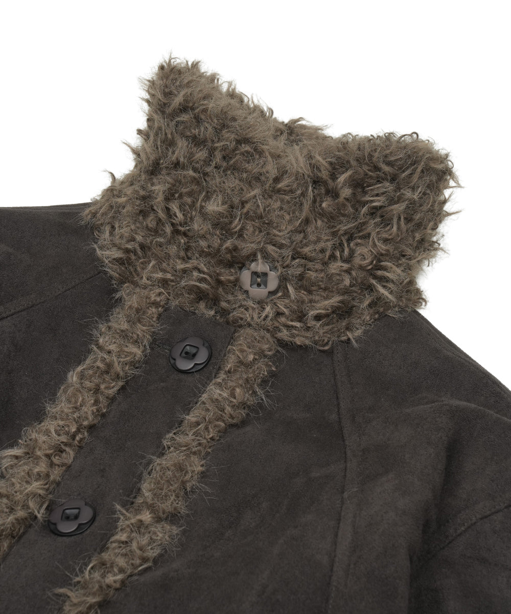 Coyseio - Hairy Suede Mustang Jacket (Charcoal) product image 13 | TRAB K-Fashion Australia
