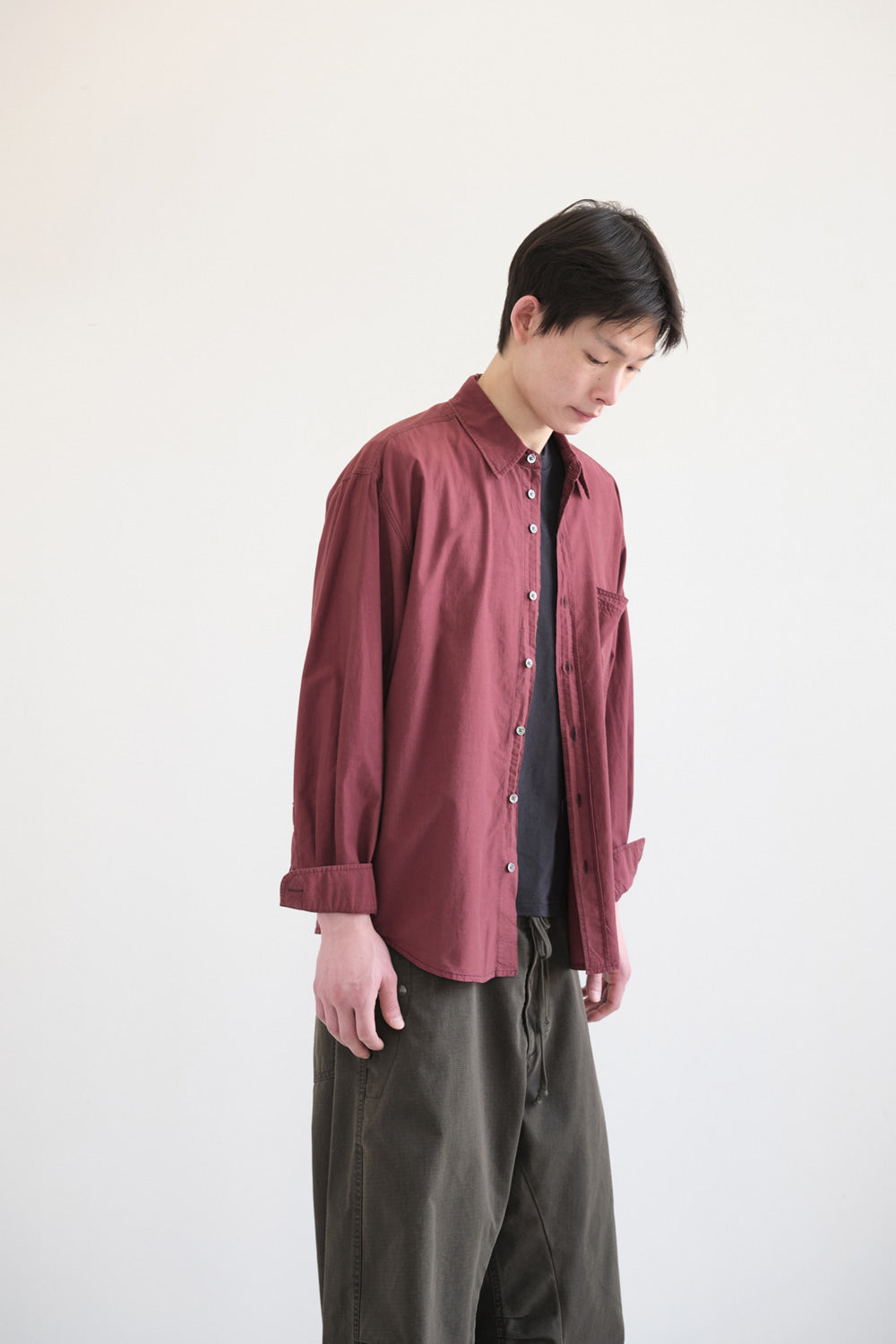 Hatchingroom - Shadow Stripe Shirt (Dark Red) product image 8 | TRAB K-Fashion Australia