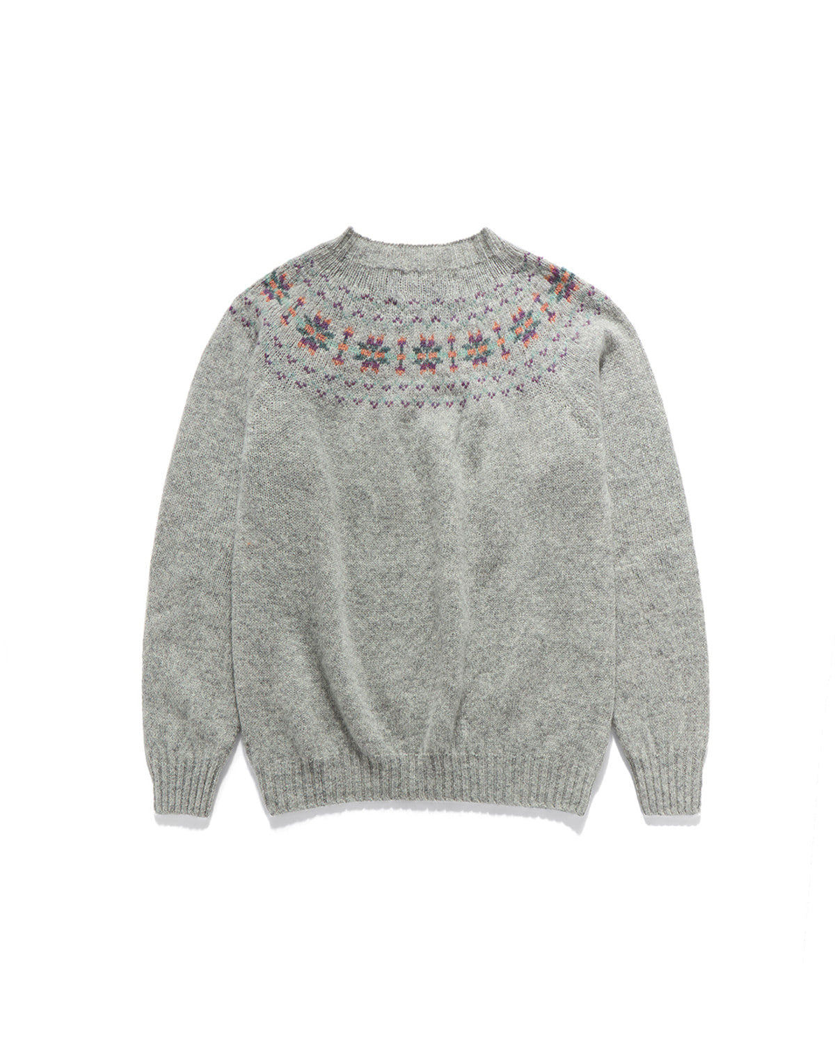 Eastlogue - Fair Isle Yoke Crew Neck Sweater (Silver) product image 2 | TRAB K-Fashion Australia