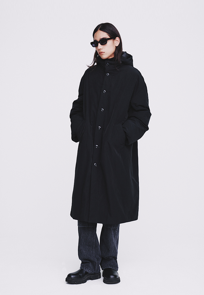 Tonywack - Goose Down Hooded Puffer Coat (Black) product image 2 | TRAB K-Fashion Australia