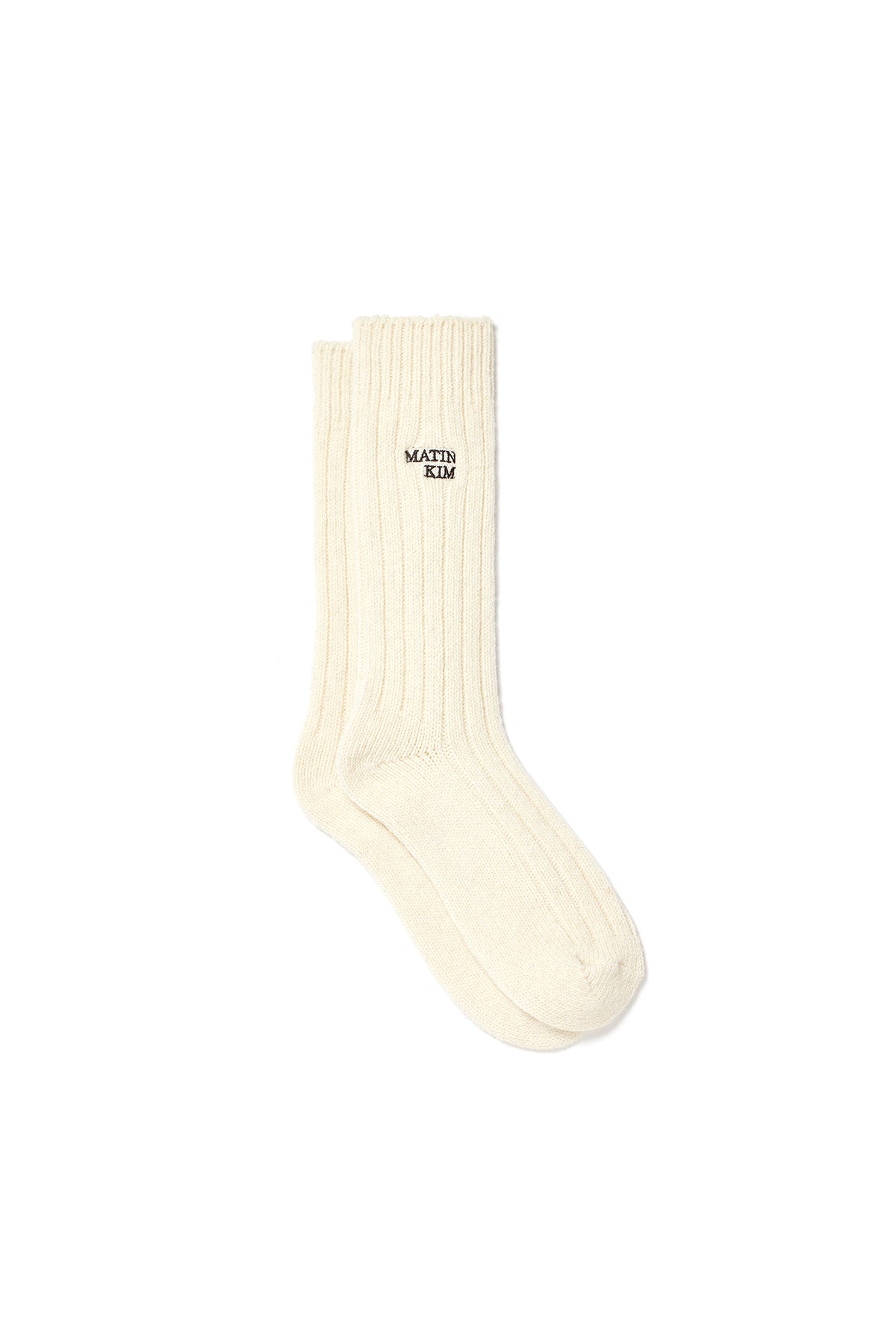 Matin Kim - Wool Blend Crew Socks (Ivory) product image 2 | TRAB K-Fashion Australia