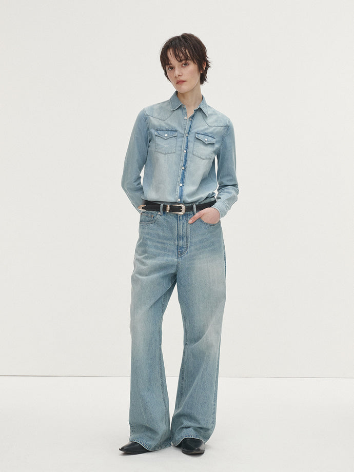 Tonywack - Washed Denim Western Shirt (Washed Light Blue) product image 2 | TRAB K-Fashion Australia