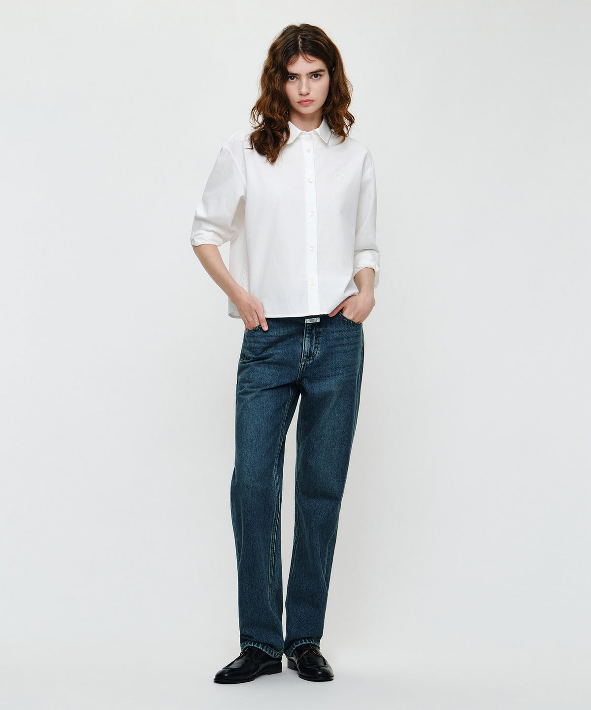 Marithe & Francois Girbaud - Micro Classic Logo Cotton Shirt (Ivory) product image 5 | TRAB K-Fashion Australia