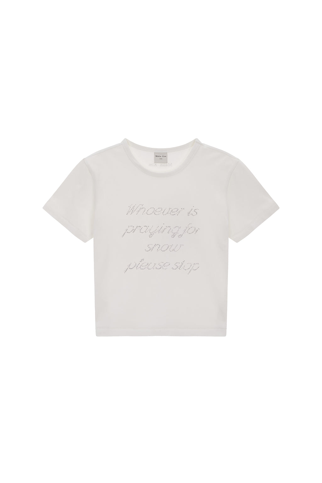 Matin Kim - Glitter Print Lettering Top (White) product image 1 | TRAB K-Fashion Australia