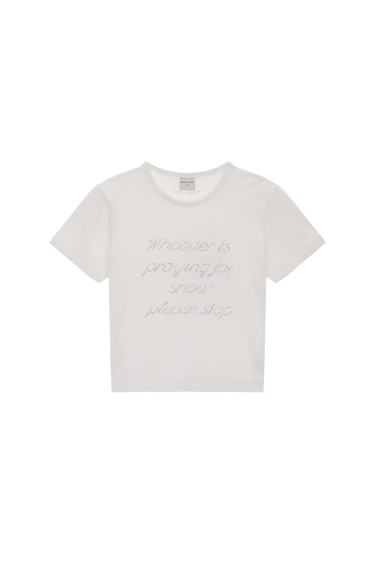 Matin Kim - Glitter Print Lettering Top (White) product image 1 | TRAB K-Fashion Australia