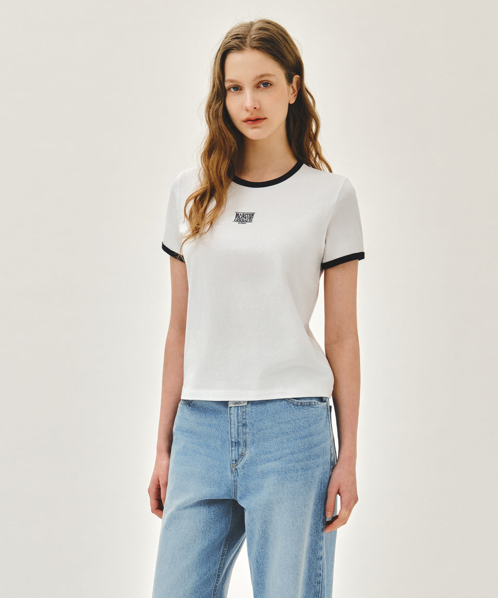 Marithe & Francois Girbaud - Classic Logo Ringer Tee (White) product image 2 | TRAB K-Fashion Australia