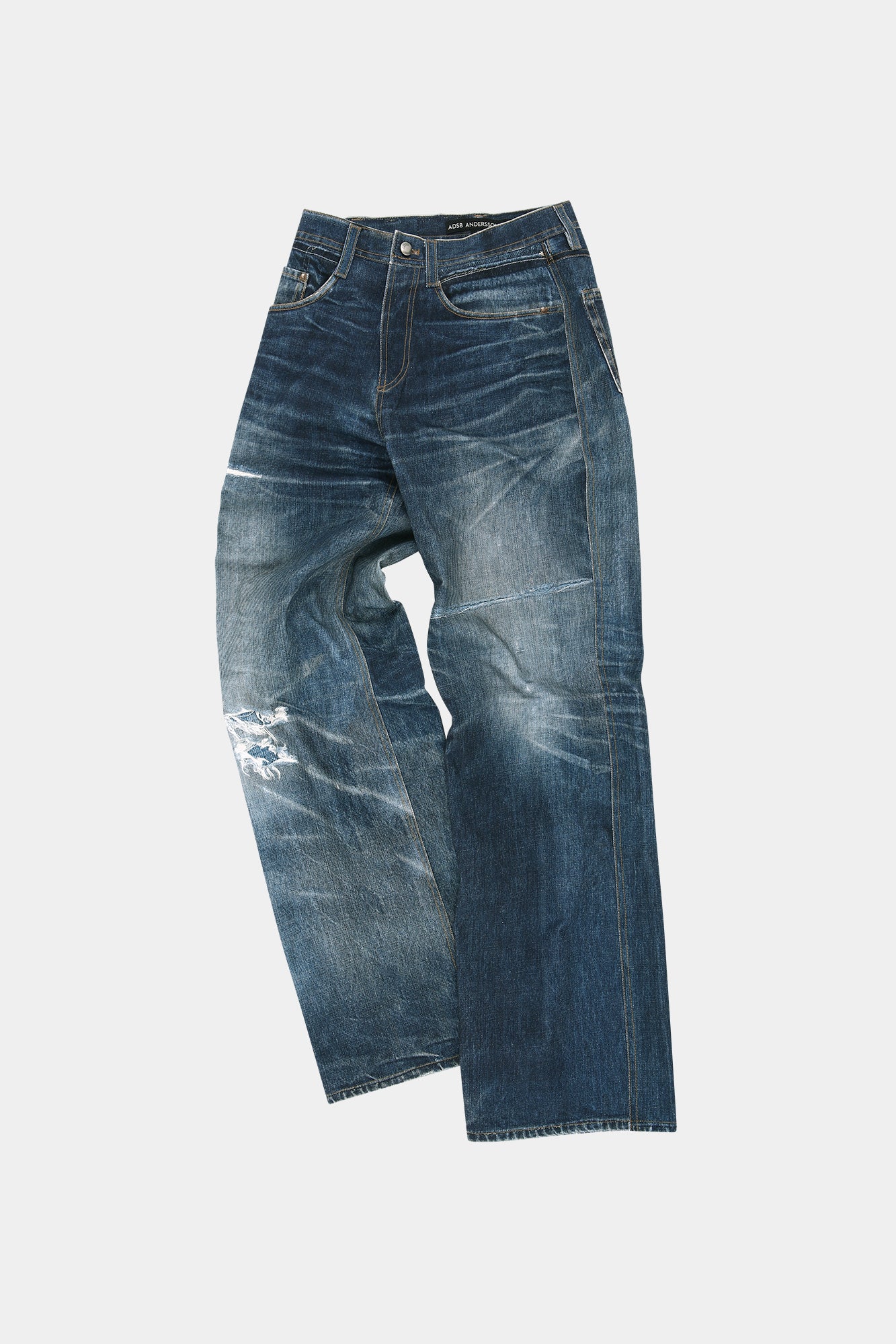 Andersson Bell - Trompe L'oeil Printed Denim Pants (Blue) product image 7 | TRAB K-Fashion Australia