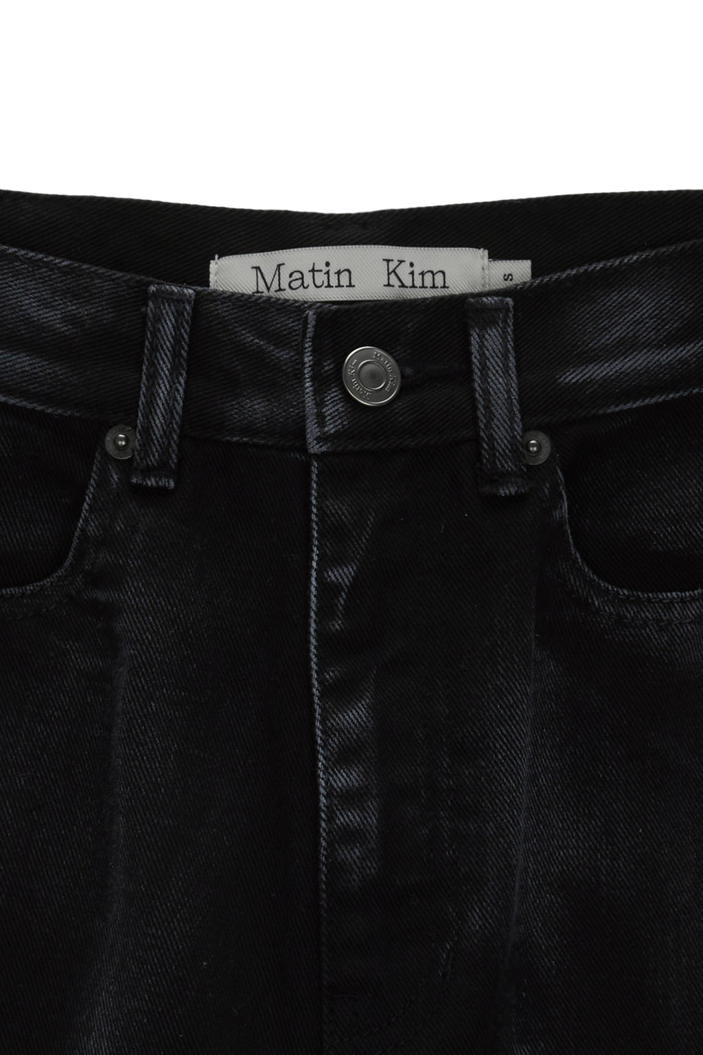 Matin Kim - Line Point Painting Denim Pants (Black) product image 3 | TRAB K-Fashion Australia