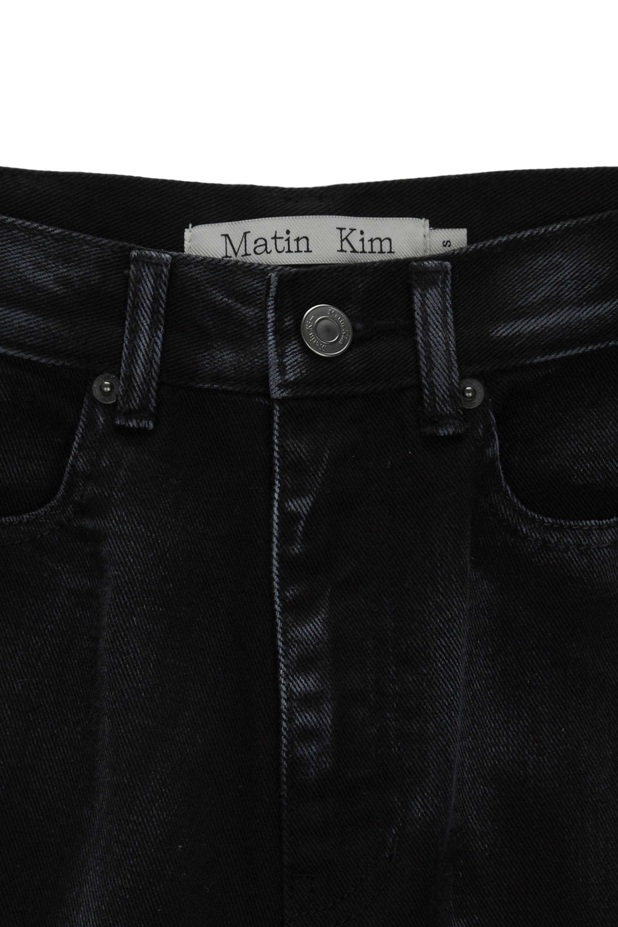 Matin Kim - Line Point Painting Denim Pants (Black) product image 3 | TRAB K-Fashion Australia