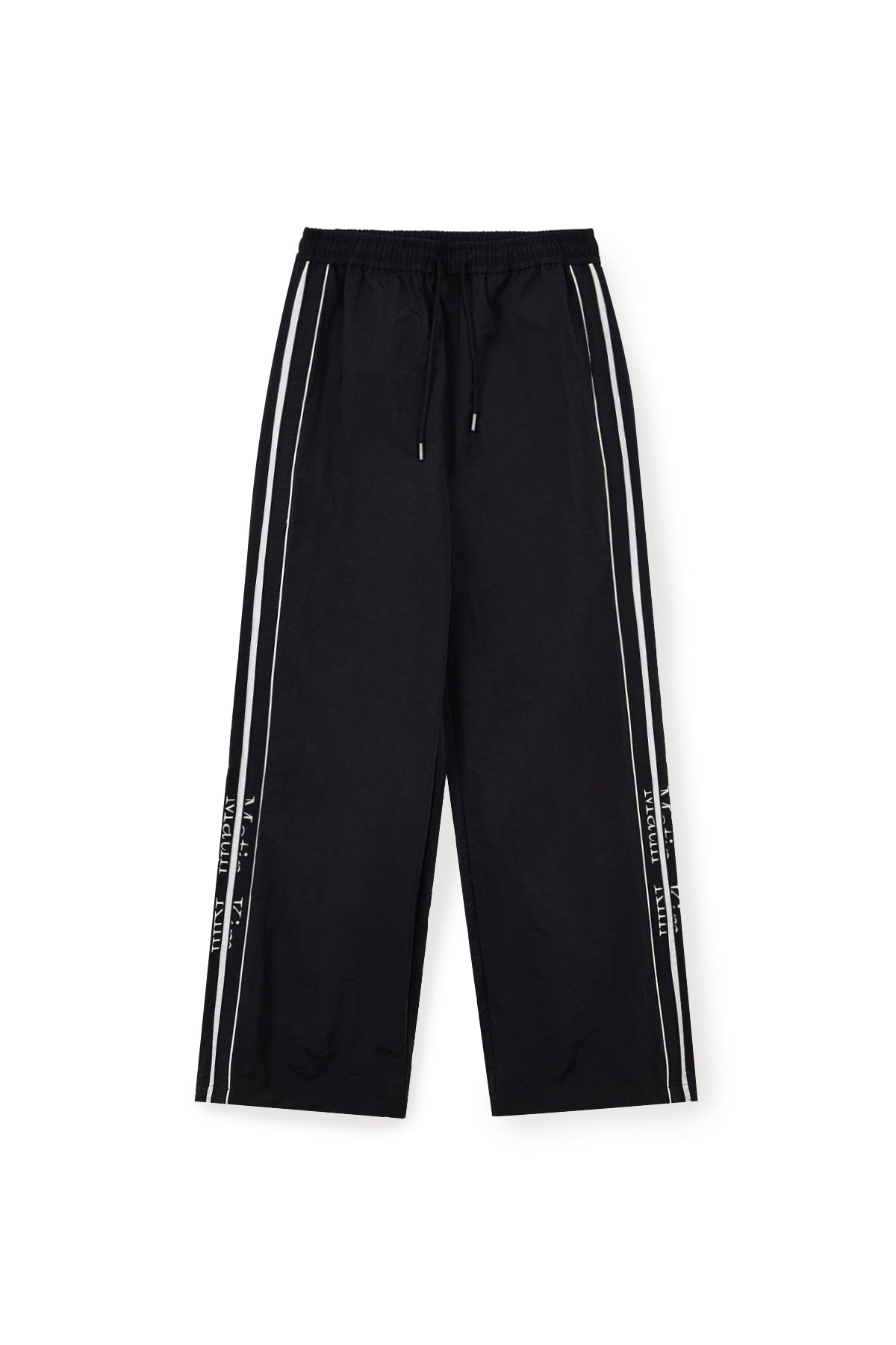 Matin Kim - Side Logo Wide Track Pants (Black) product image 2 | TRAB K-Fashion Australia