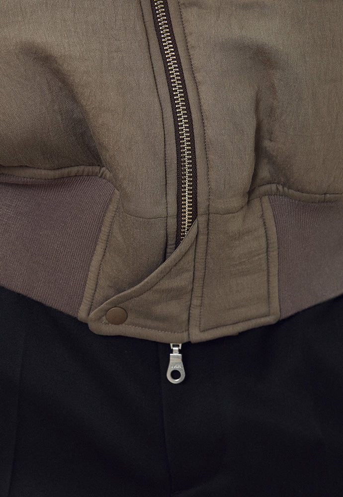 Tonywack - Silk Blend Brushed Bomber Jacket (Pale Olive) product image 8 | TRAB K-Fashion Australia
