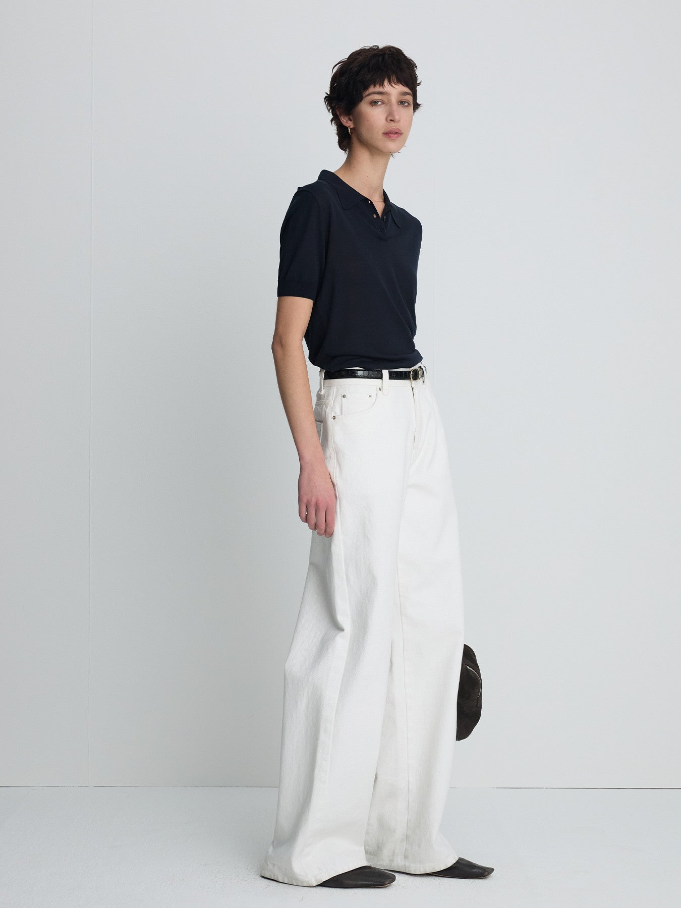 Tonywack - Silk Cotton Polo Shirt (Navy) product image 1 | TRAB K-Fashion Australia